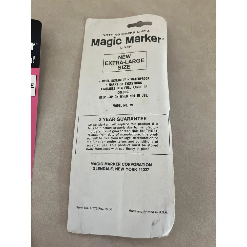 Lot 5 NEW Vintage MAGIC MARKER Large BLUE Ink Waterproof Permanent Ink PEN USA